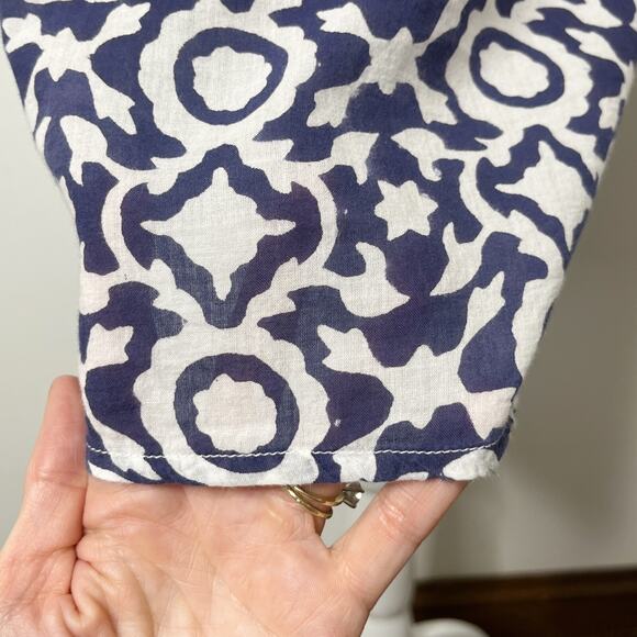 Roberta Roller Rabbit Women's Mouffa Shirt Dress M Blue White Print Long Sleeve - Picture 9 of 12